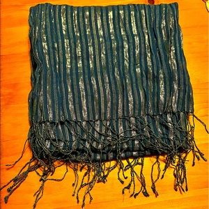 Blue and silver scarf shimmer scarf.